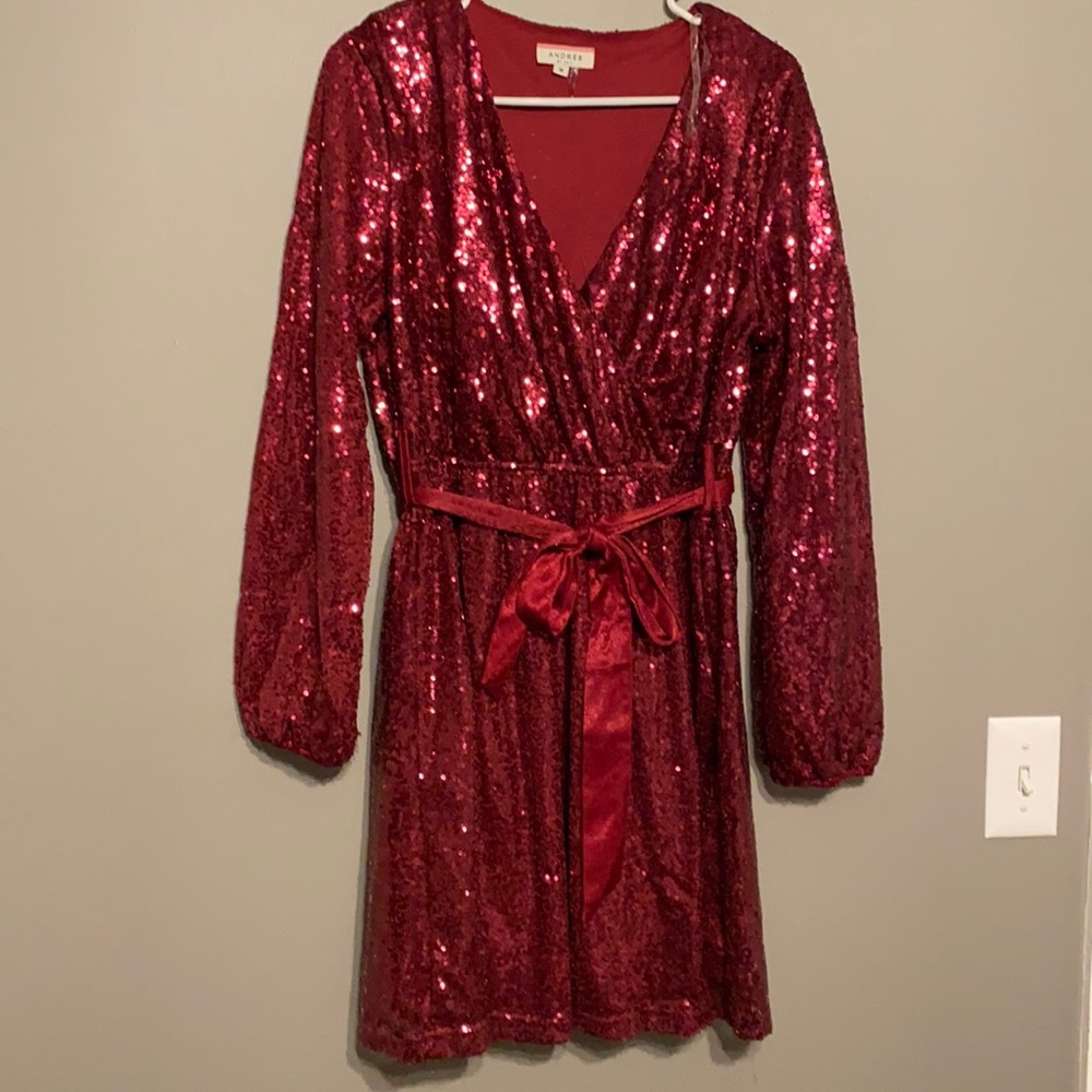 Gorgeous Red/merlot Sequin dress Medium